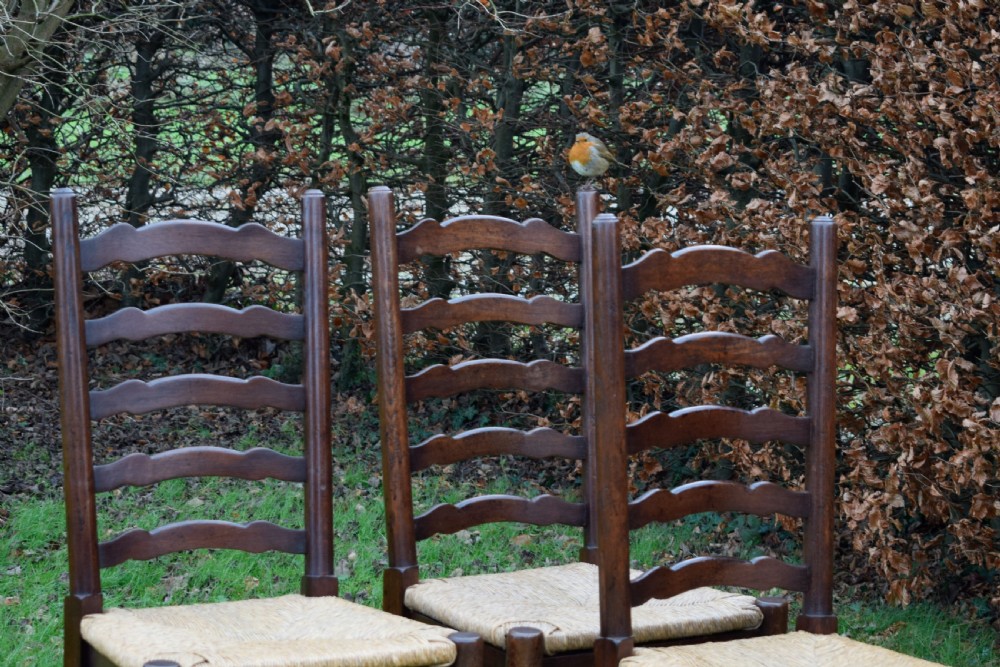 Set of 4 Oak LadderBack Dining / Kitchen Chairs View VII