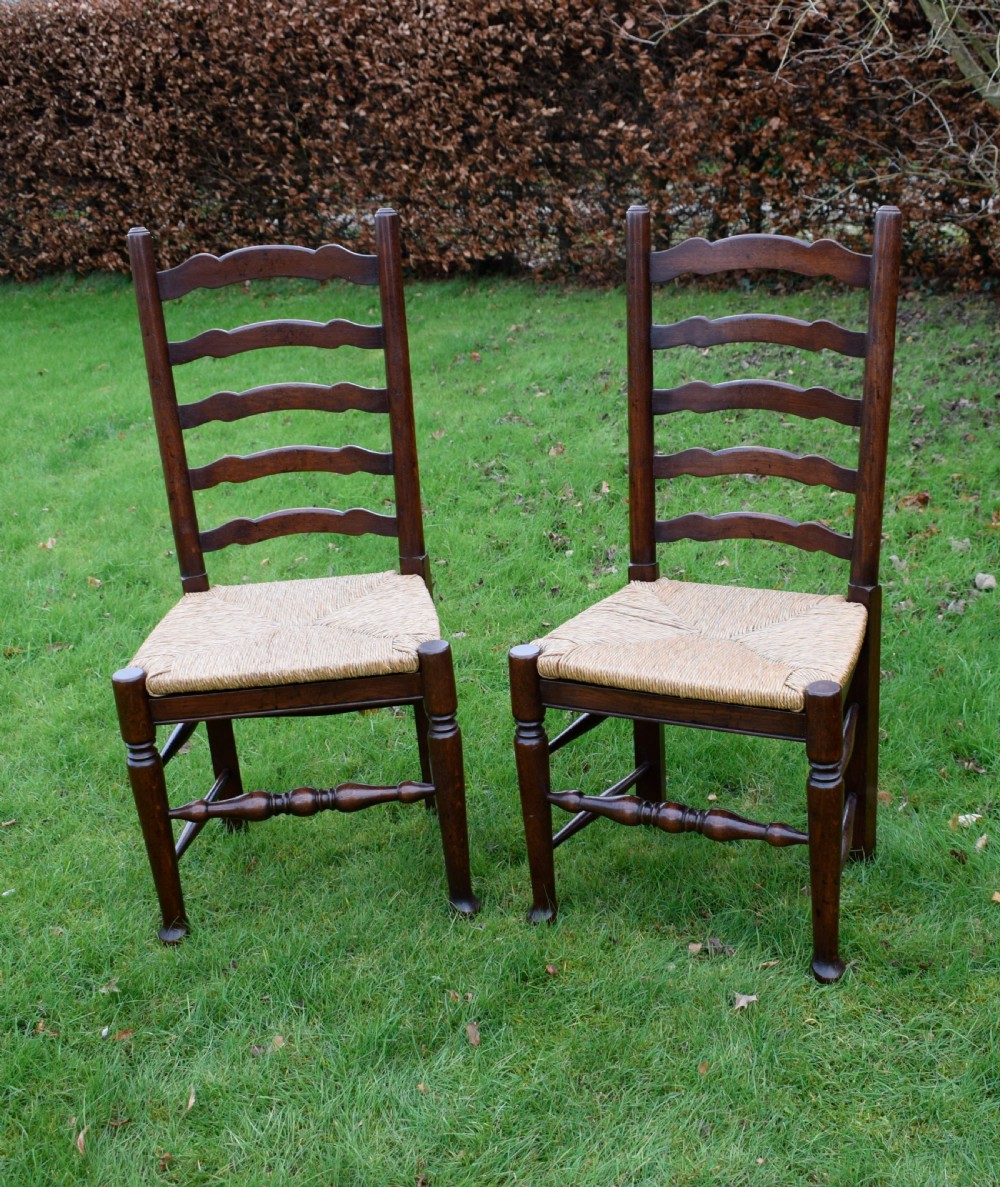 Set of 4 Oak LadderBack Dining / Kitchen Chairs View VIII