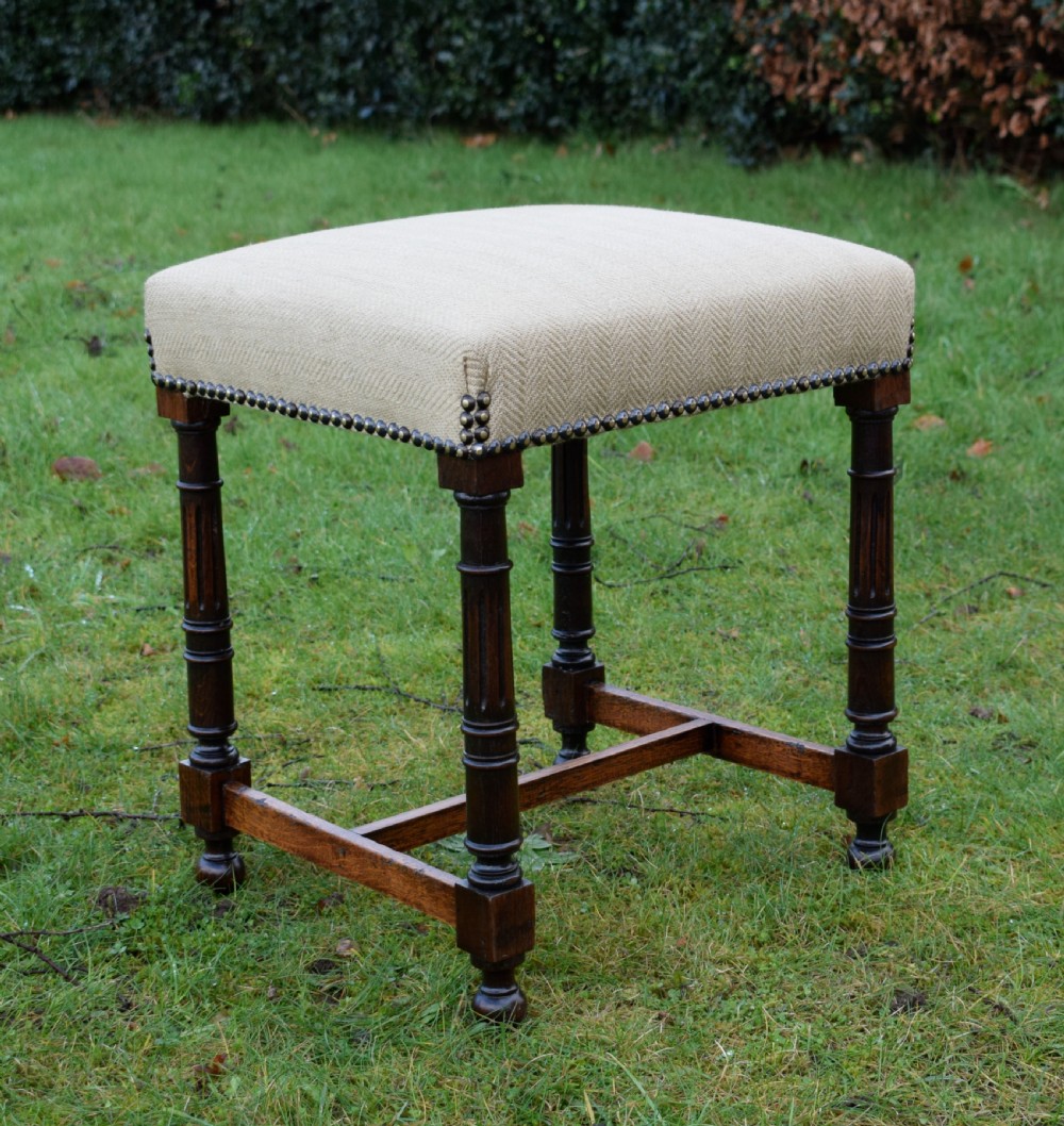 French Upholstered Stool View II