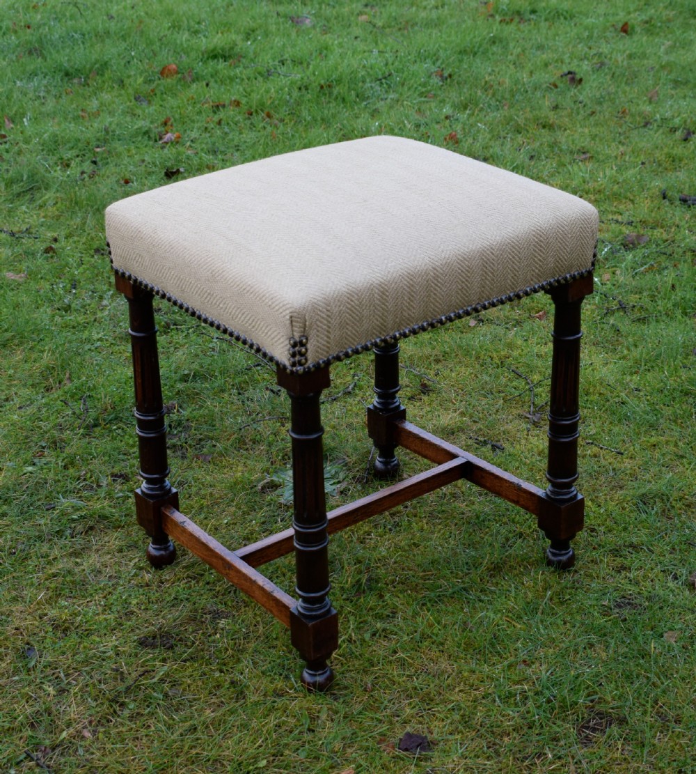 French Upholstered Stool View IV
