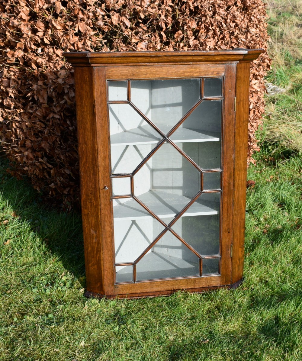 Georgian Oak Glazed Corner Cupboard