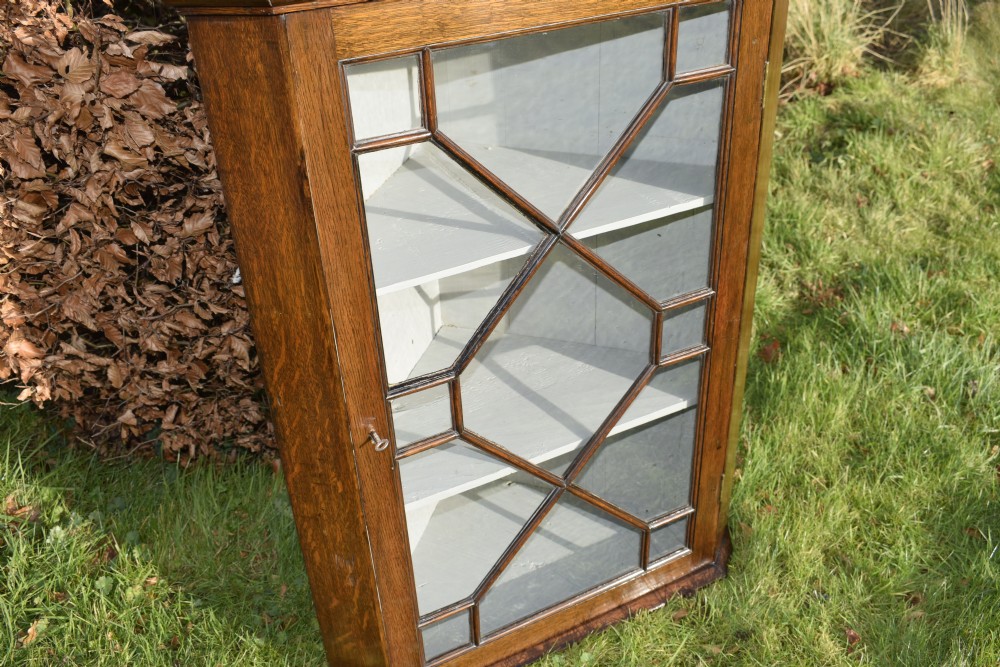 Georgian Oak Glazed Corner Cupboard View VI
