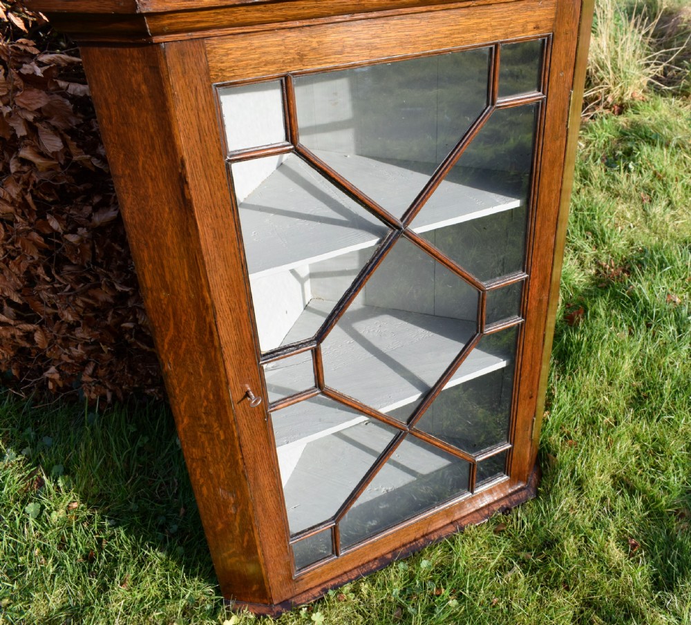 Georgian Oak Glazed Corner Cupboard View VII