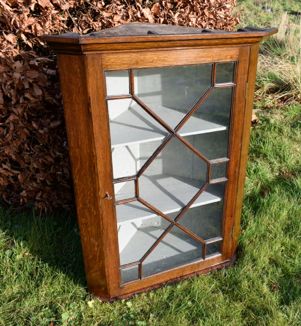 Georgian Oak Glazed Corner Cupboard View VIII