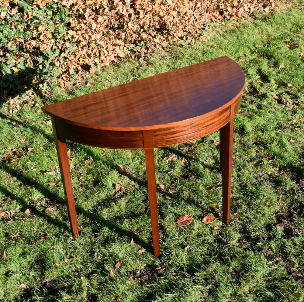 Georgian Inlaid Demi-Lune Console Table