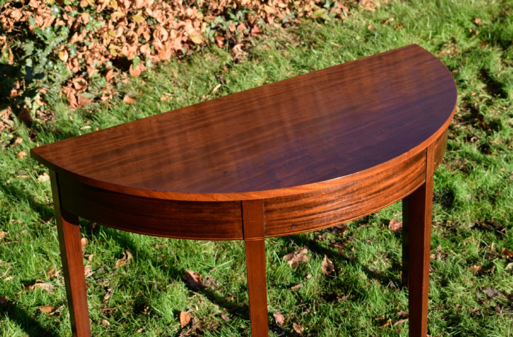 Georgian Inlaid Demi-Lune Console Table View VII