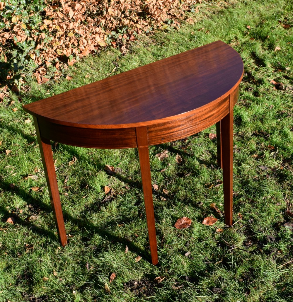 Georgian Inlaid Demi-Lune Console Table View IX