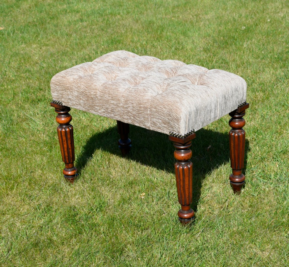Victorian Buttoned Upholstered Stool