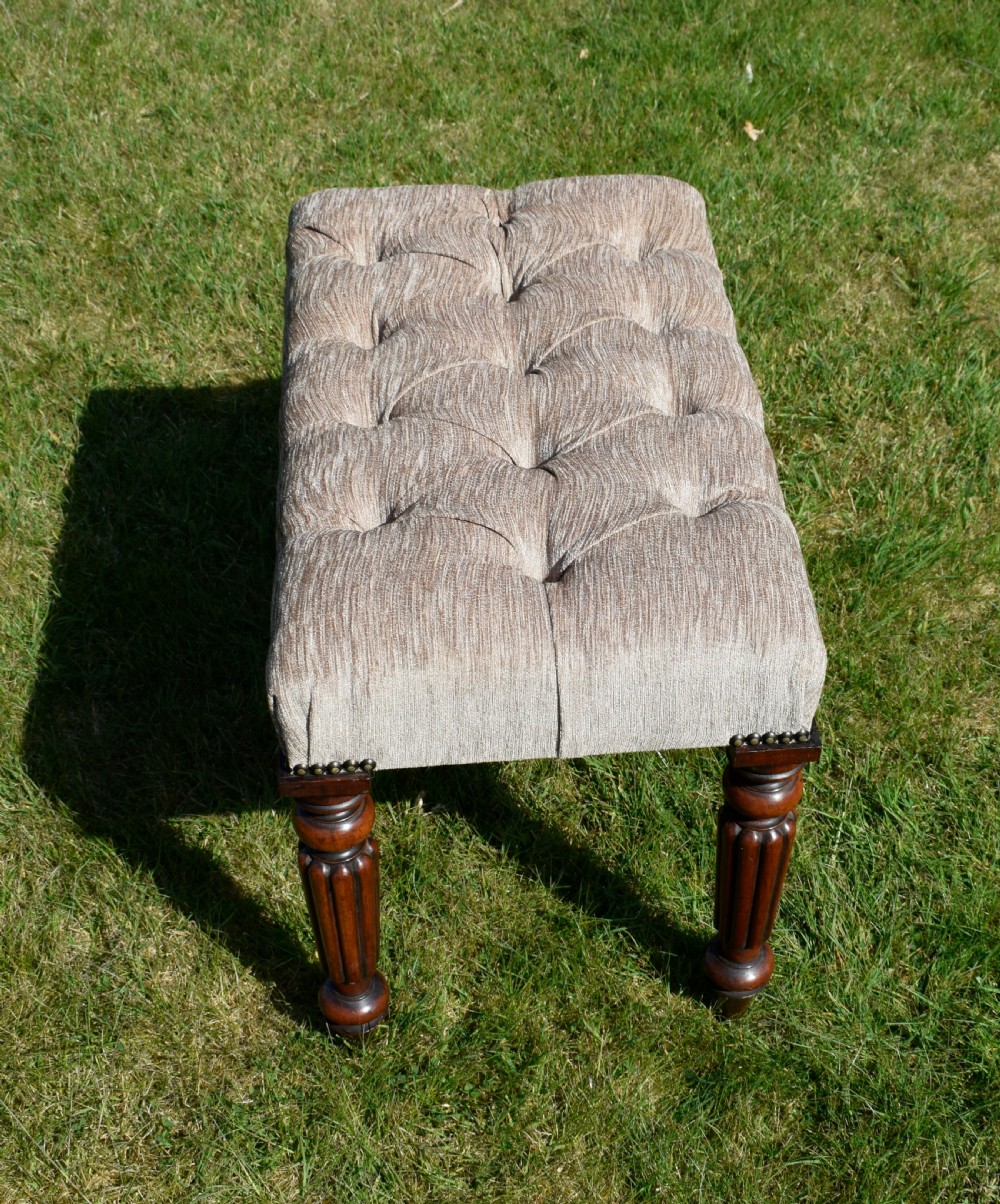 Victorian Buttoned Upholstered Stool View II