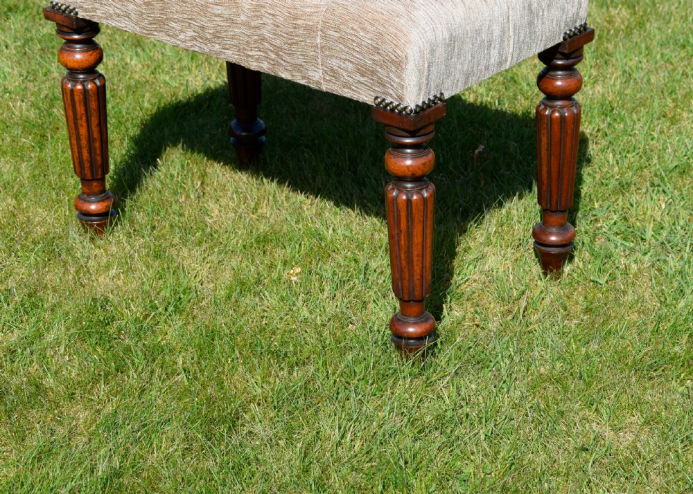 Victorian Buttoned Upholstered Stool View V