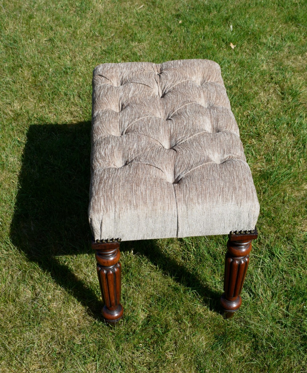 Victorian Buttoned Upholstered Stool View VII