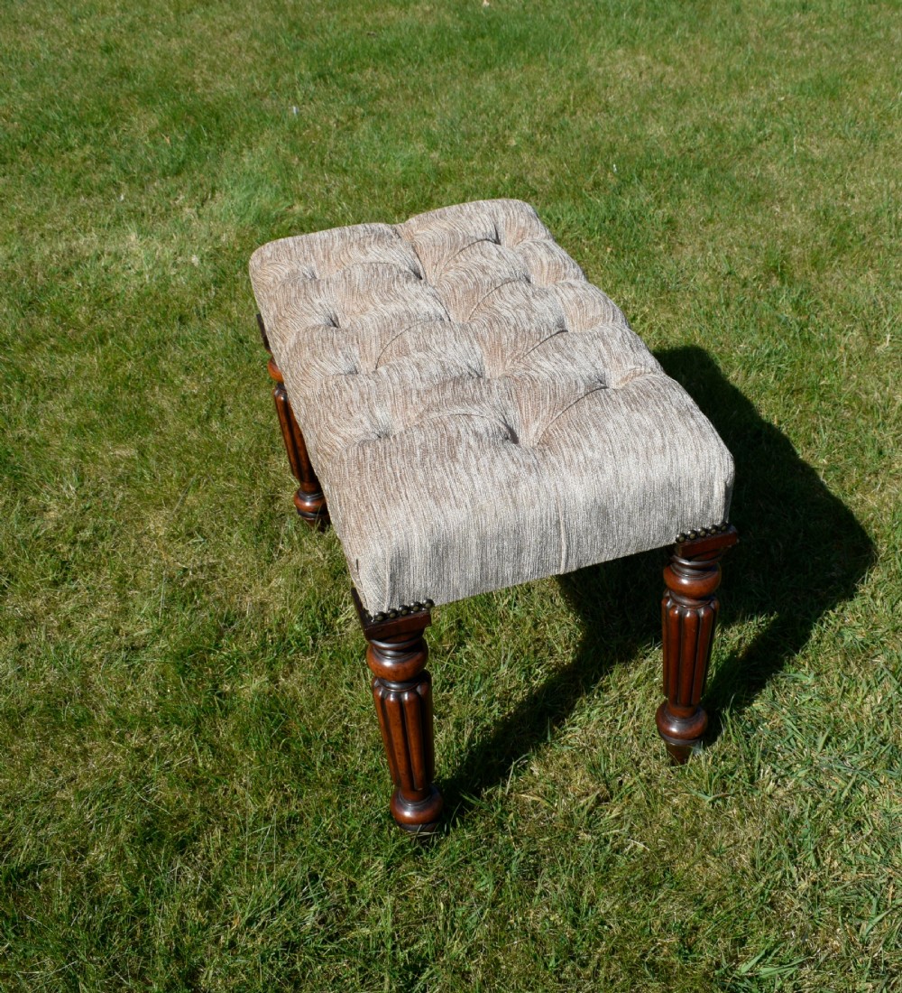Victorian Buttoned Upholstered Stool View VIII