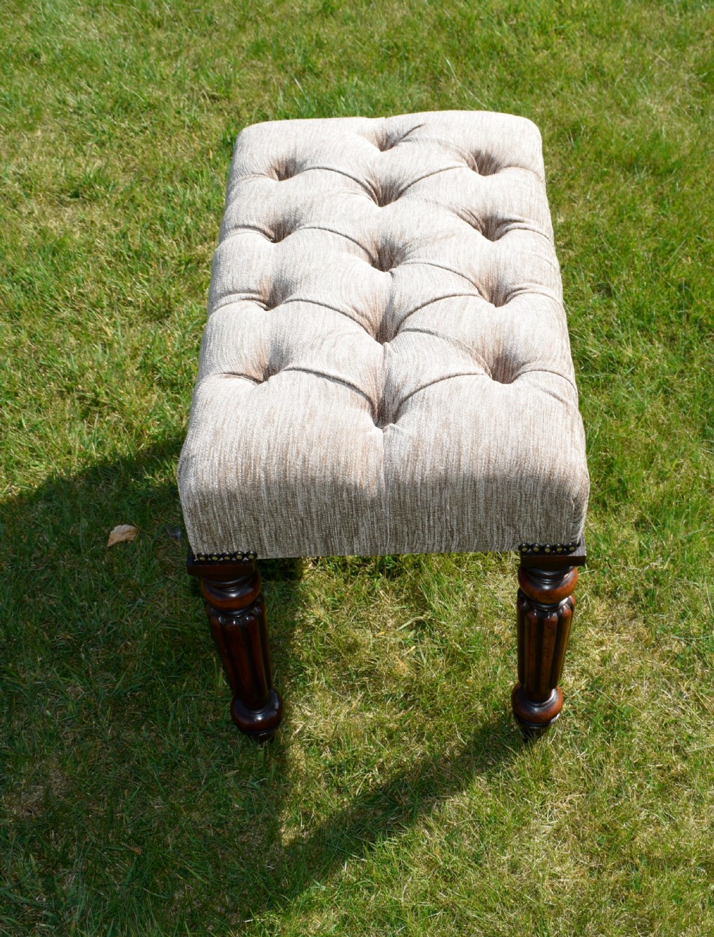 Victorian Buttoned Upholstered Stool View IX
