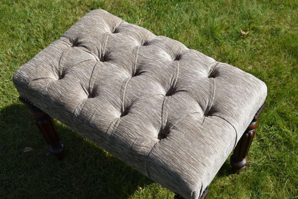 Victorian Buttoned Upholstered Stool View XI