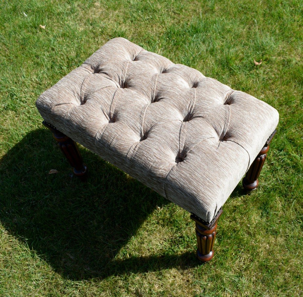 Victorian Buttoned Upholstered Stool View XIII
