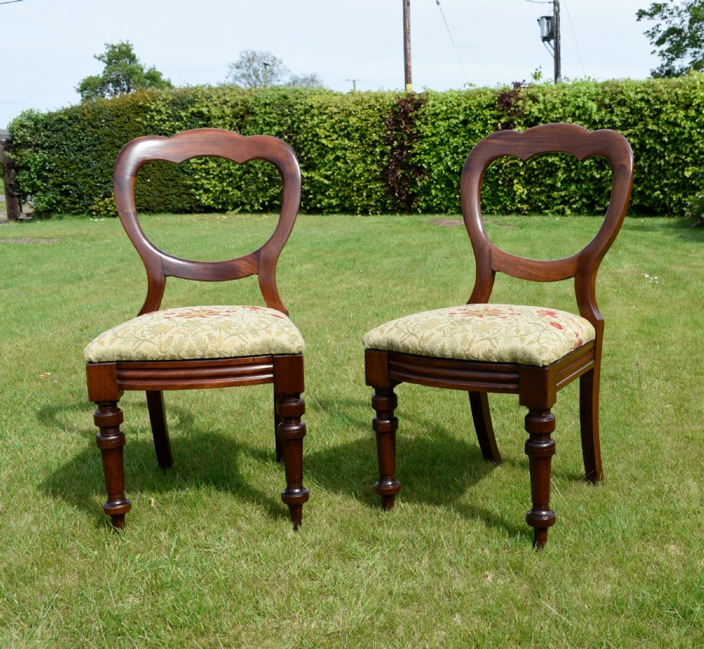 Pair of Victorian Crown Back Chairs