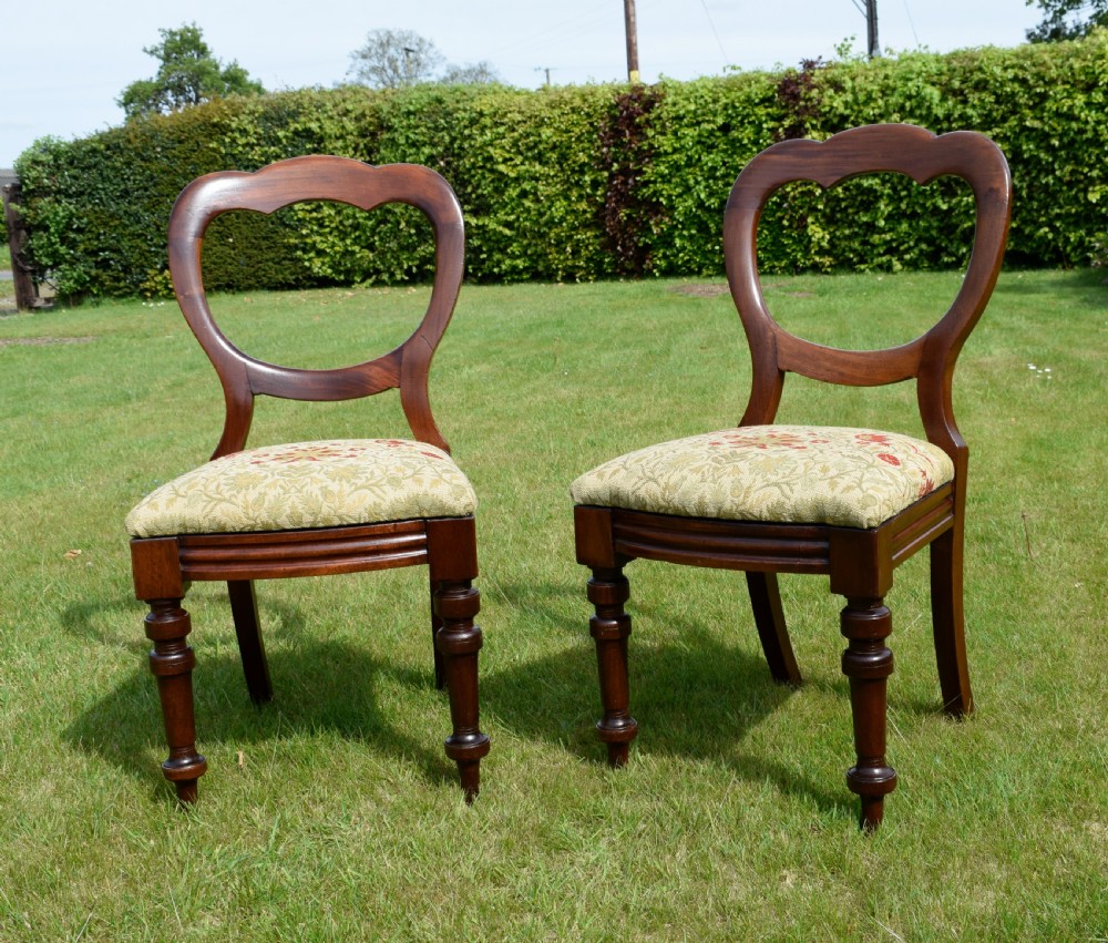 Pair of Victorian Crown Back Chairs View II