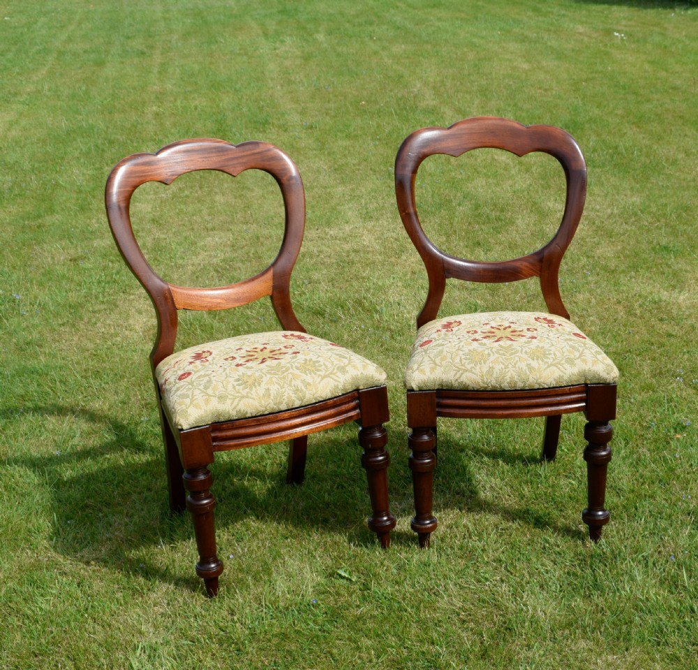 Pair of Victorian Crown Back Chairs View III