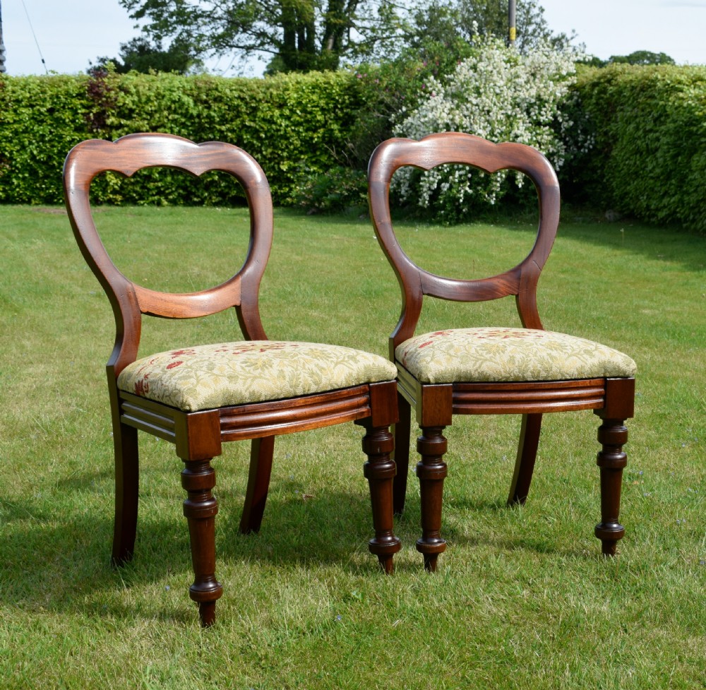 Pair of Victorian Crown Back Chairs View V