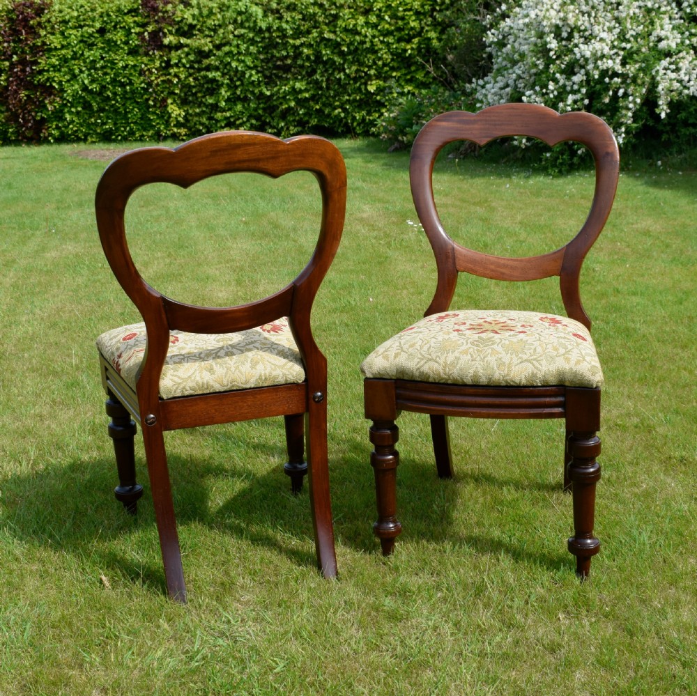 Pair of Victorian Crown Back Chairs View X