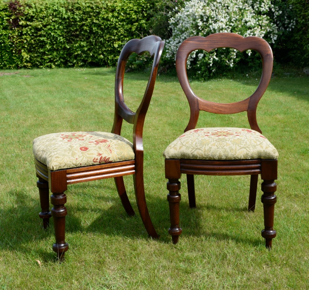 Pair of Victorian Crown Back Chairs View XII