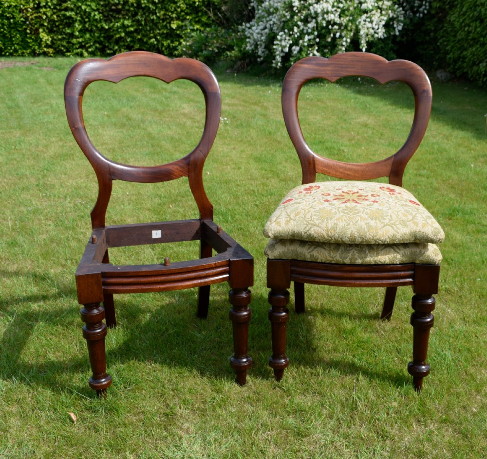 Pair of Victorian Crown Back Chairs View XIV