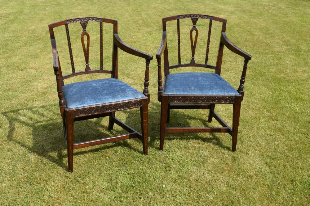 Pair of Georgian Oak Armchairs View III