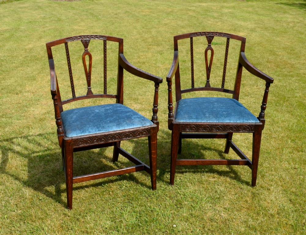 Pair of Georgian Oak Armchairs View IV