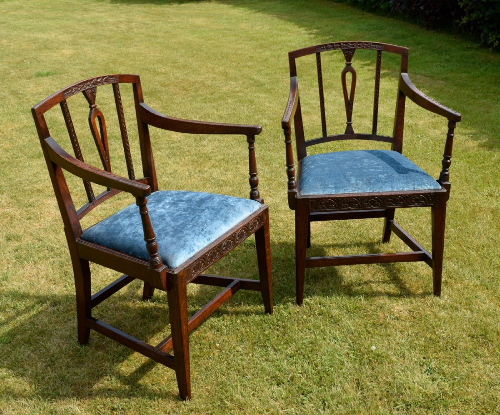 Pair of Georgian Oak Armchairs View VIII