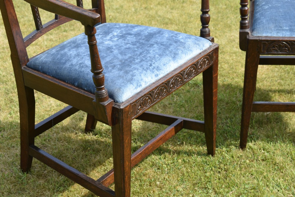 Pair of Georgian Oak Armchairs View X