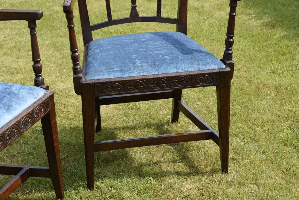 Pair of Georgian Oak Armchairs View XI