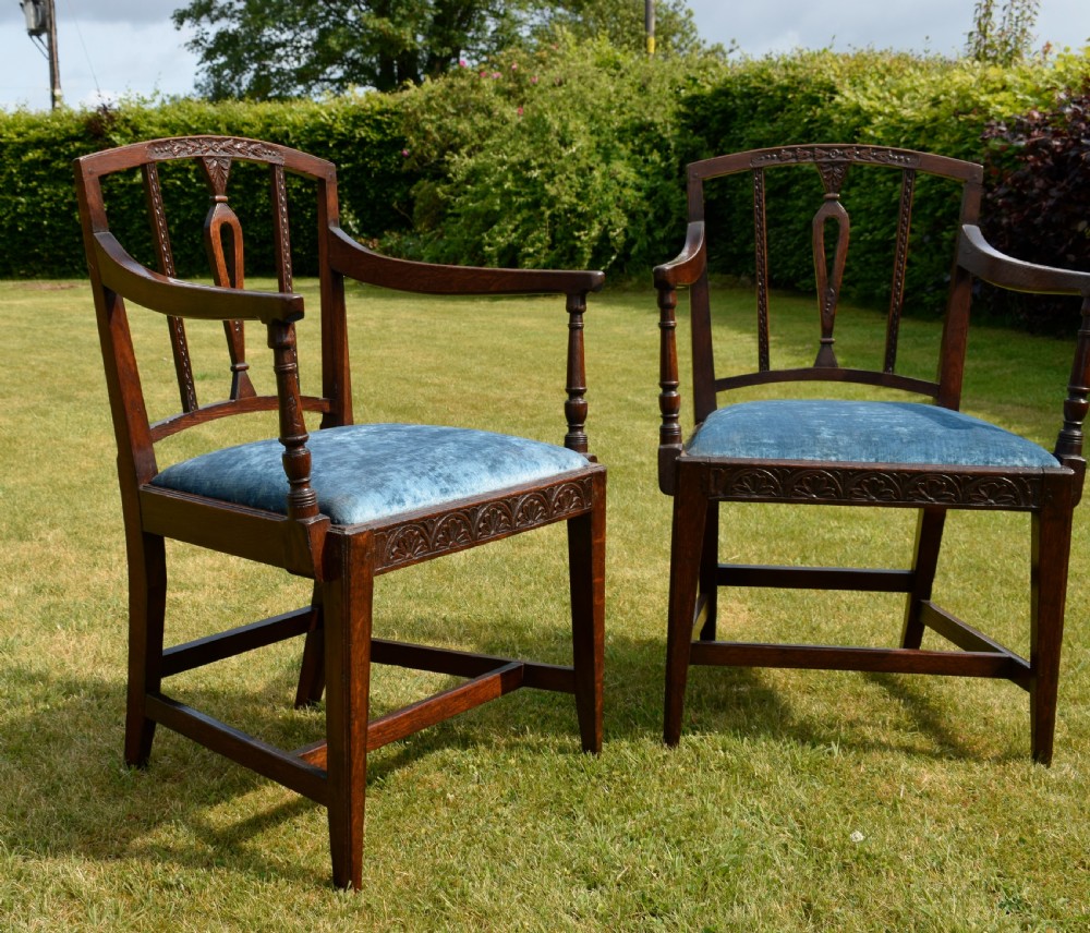 Pair of Georgian Oak Armchairs View XVII