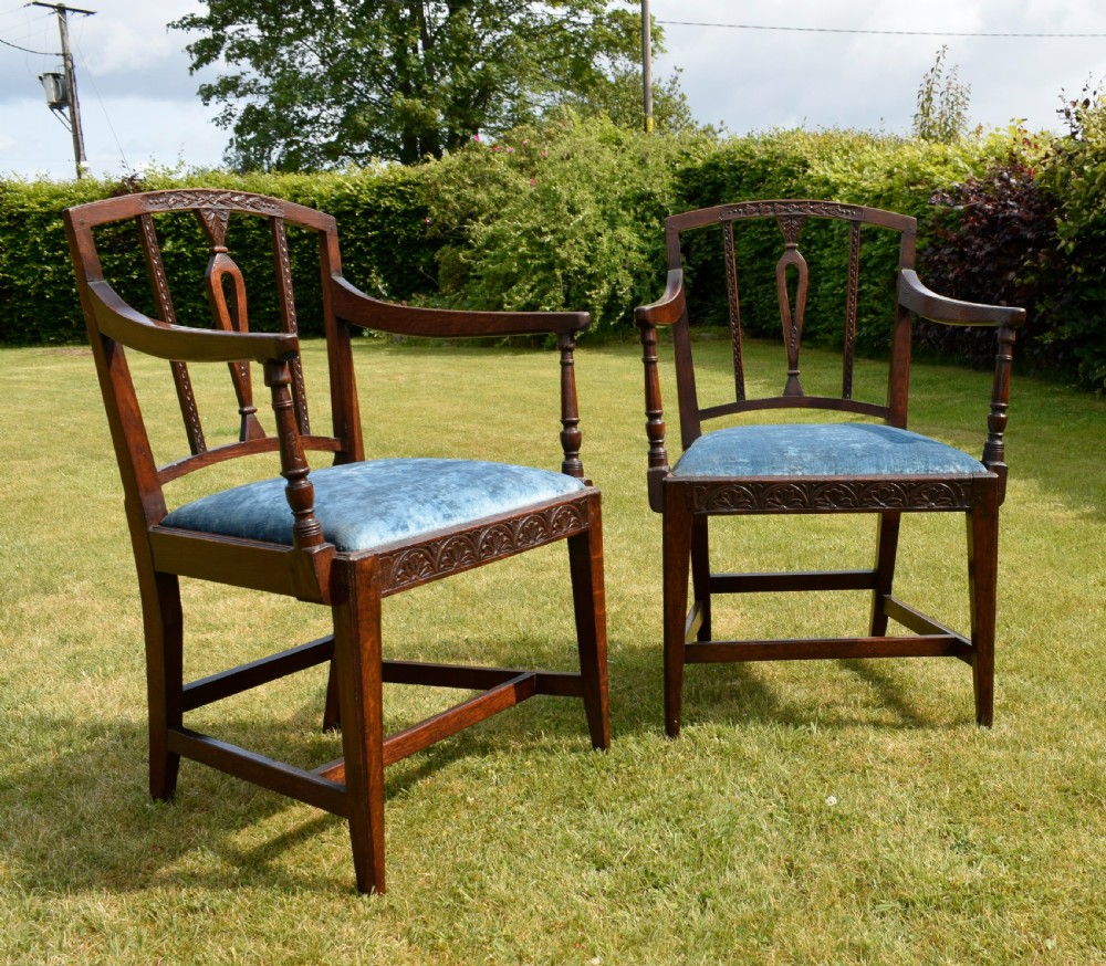 Pair of Georgian Oak Armchairs View XVIII