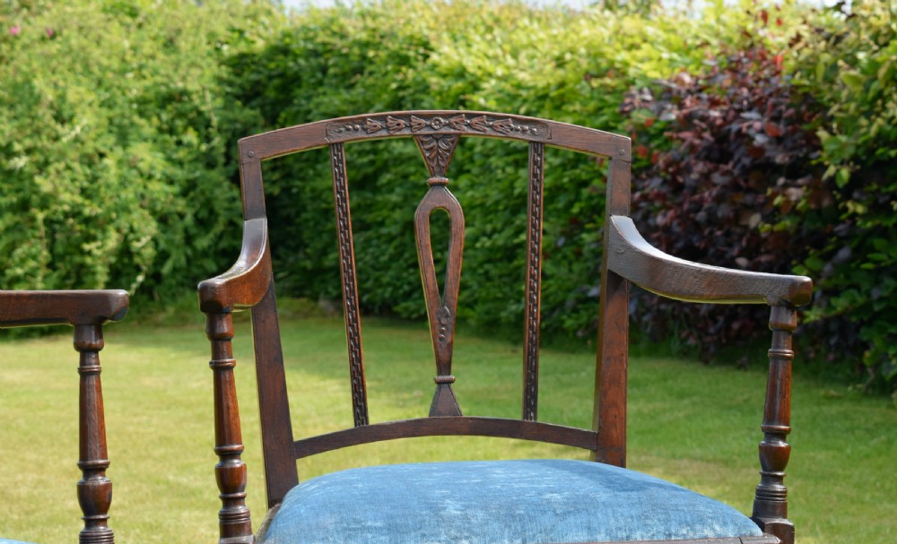 Pair of Georgian Oak Armchairs View XX