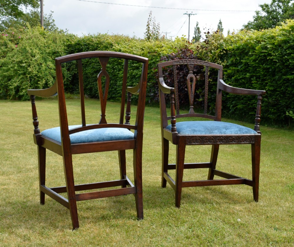 Pair of Georgian Oak Armchairs View XXI
