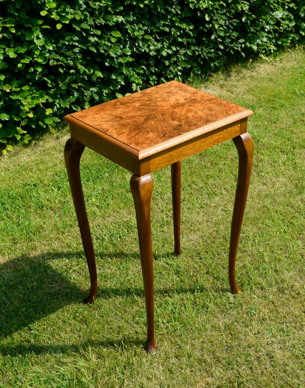 Early 20th Century Burr Walnut Lamp Table View IV