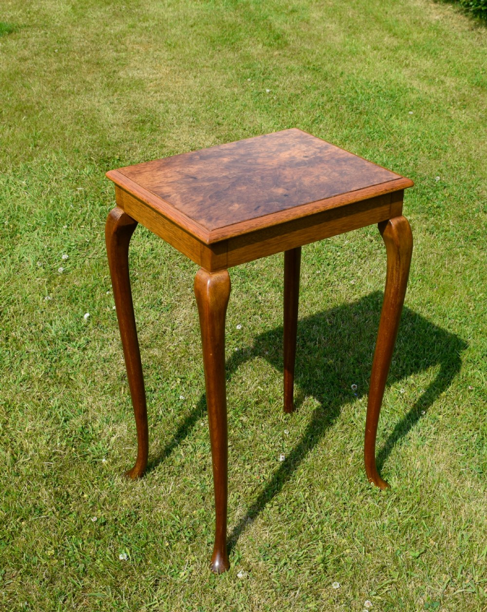 Early 20th Century Burr Walnut Lamp Table View X