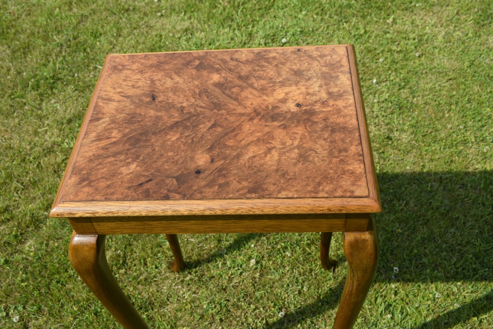 Early 20th Century Burr Walnut Lamp Table View XII