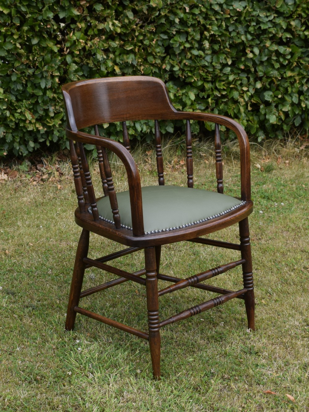Early 20th Century Oak Desk Chair / Captain's Chair