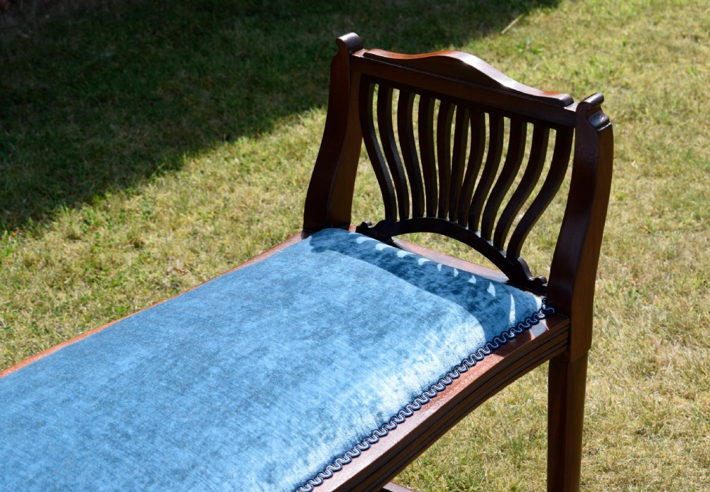 Late Victorian Walnut Window Seat View X