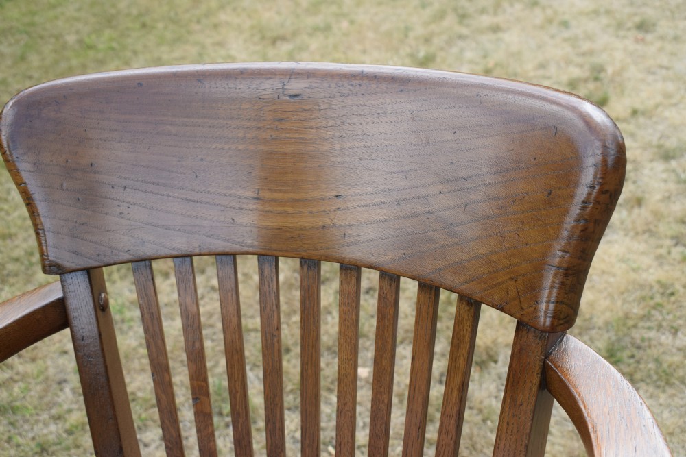 Edwardian Oak Swivel Desk Chair View XIII