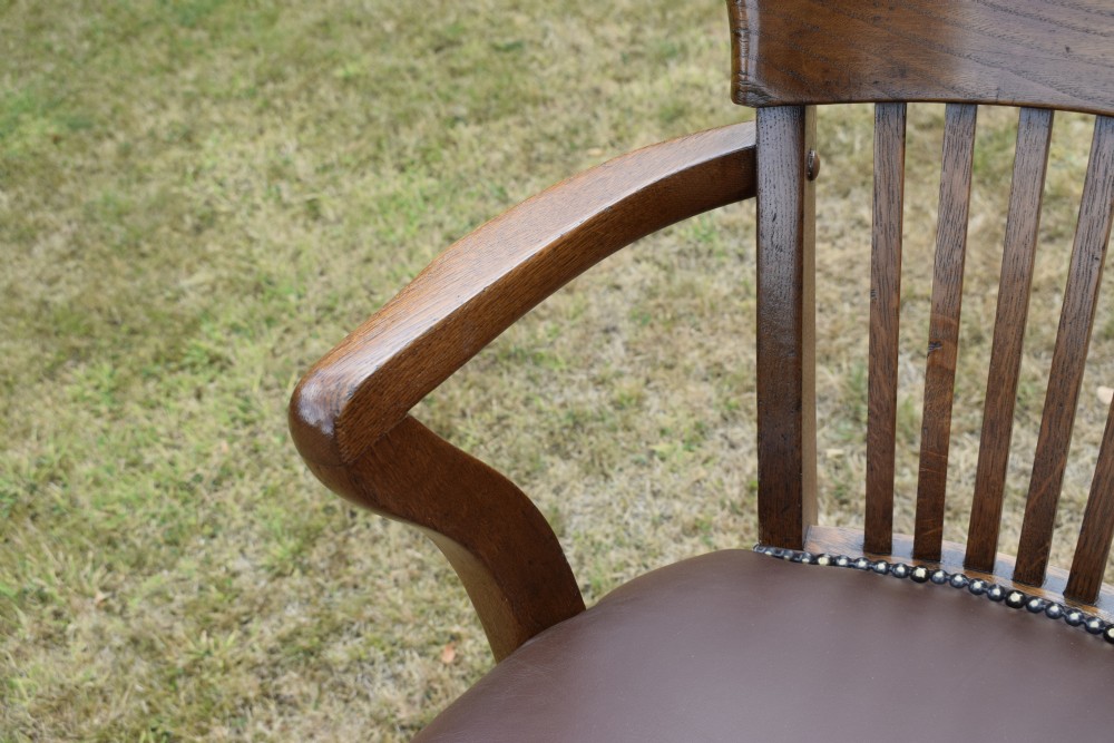 Edwardian Oak Swivel Desk Chair View XIV