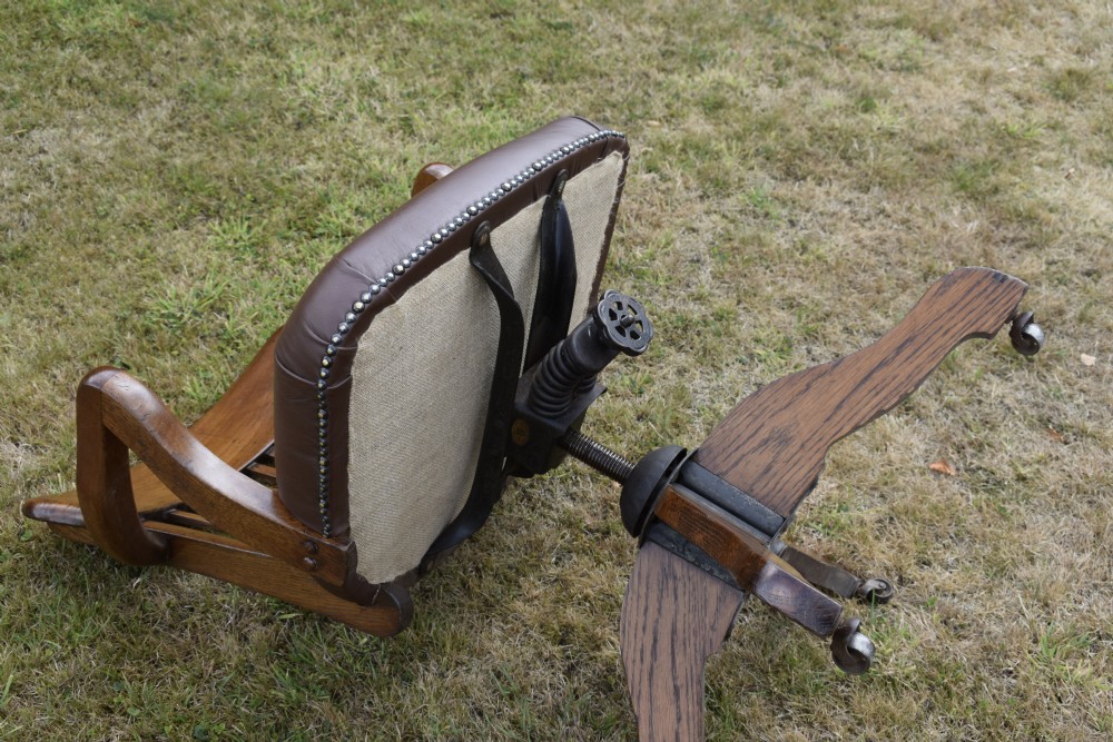 Edwardian Oak Swivel Desk Chair View XVI