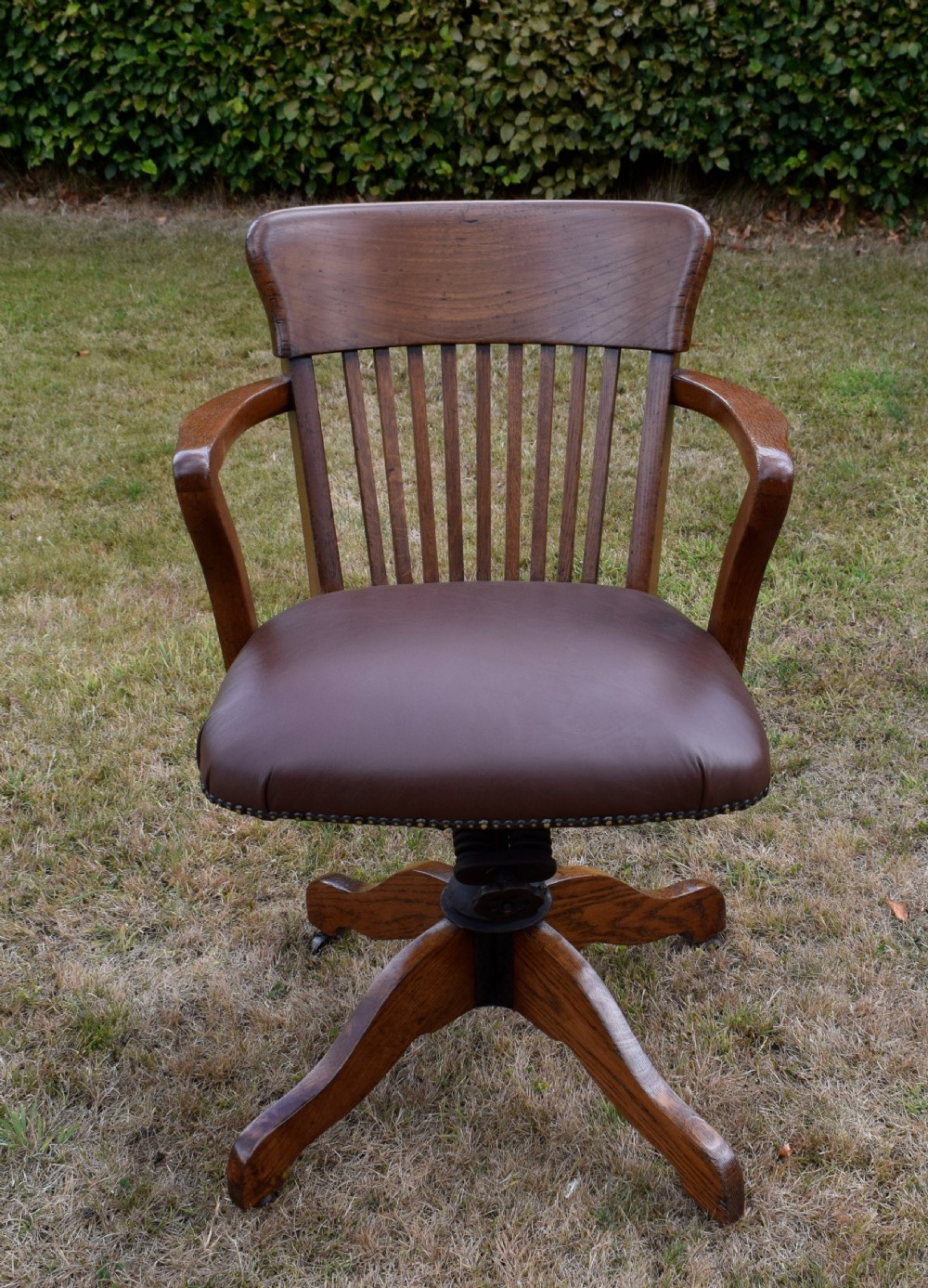 Edwardian Oak Swivel Desk Chair View XVIII