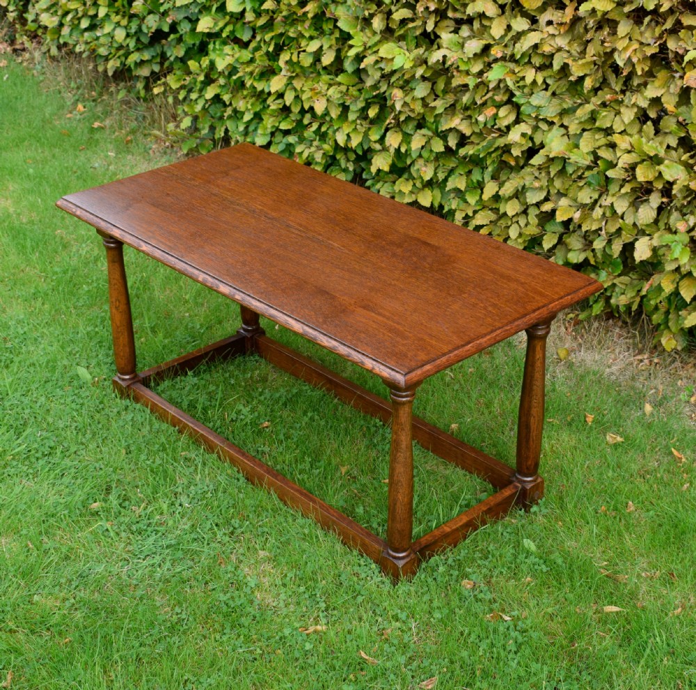 Early 20th Century Oak Coffee Table View XI