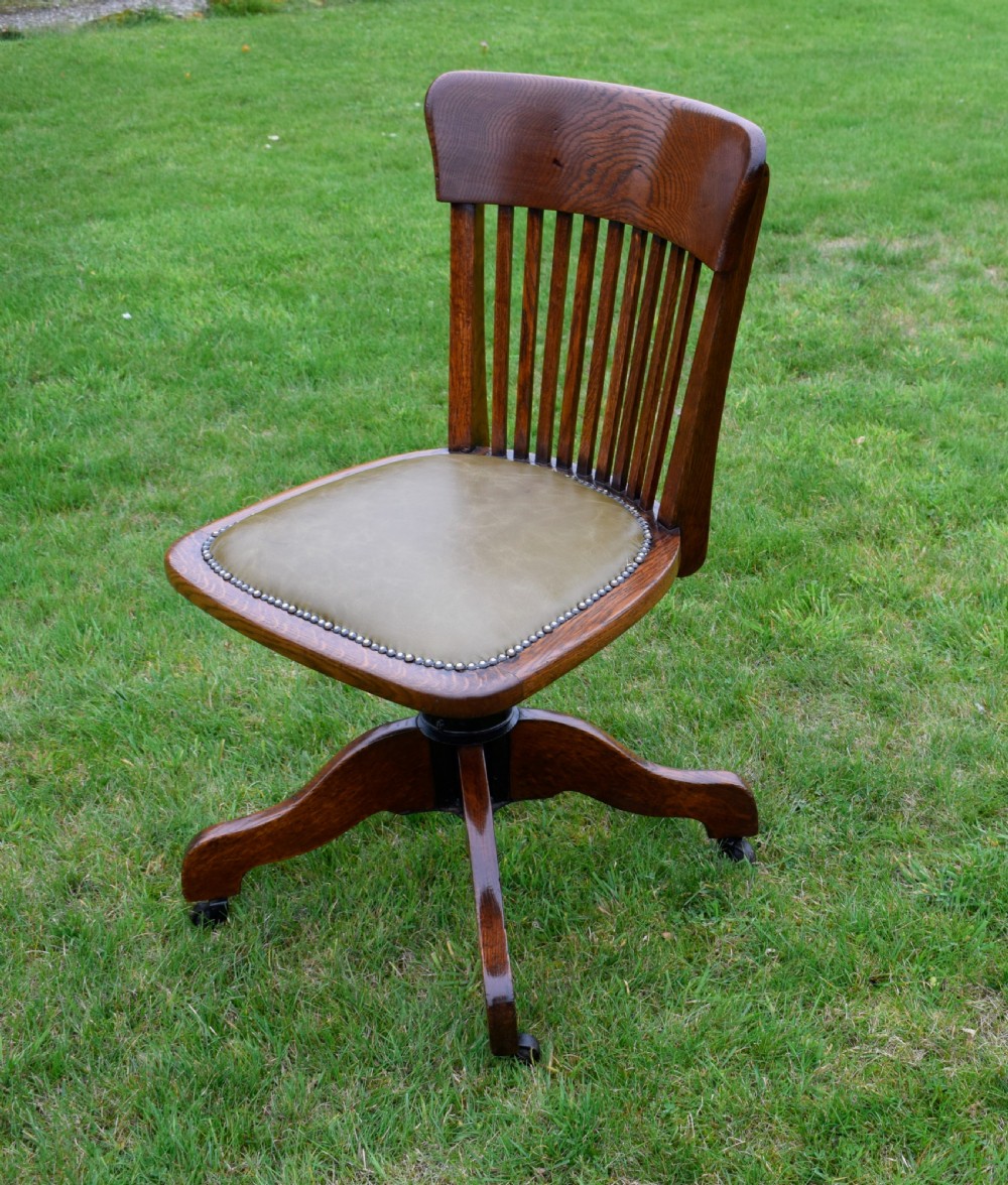 Oak Swivel Office Chair  View VII