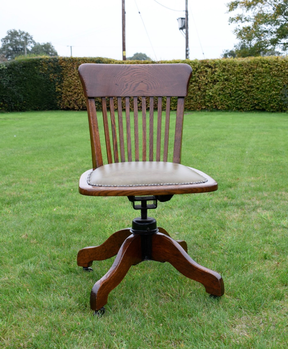 Oak Swivel Office Chair  View XIV