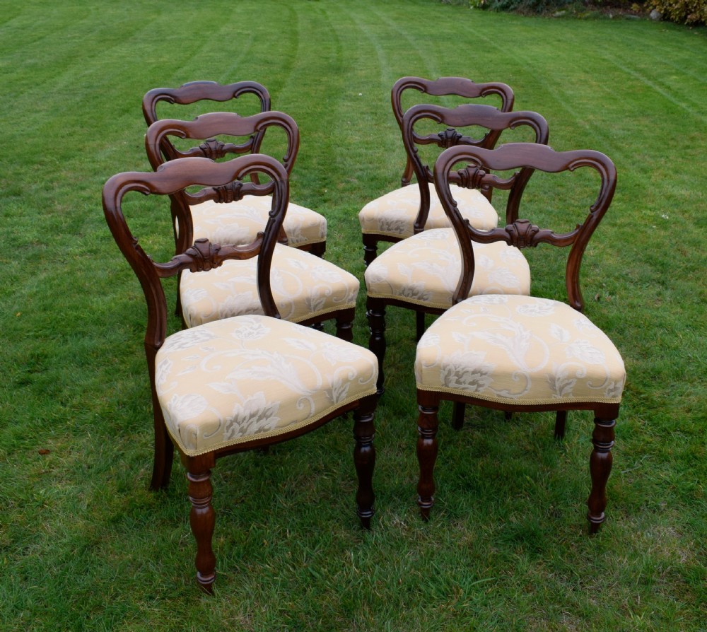 Set of 6 Victorian Rosewood Dining Chairs