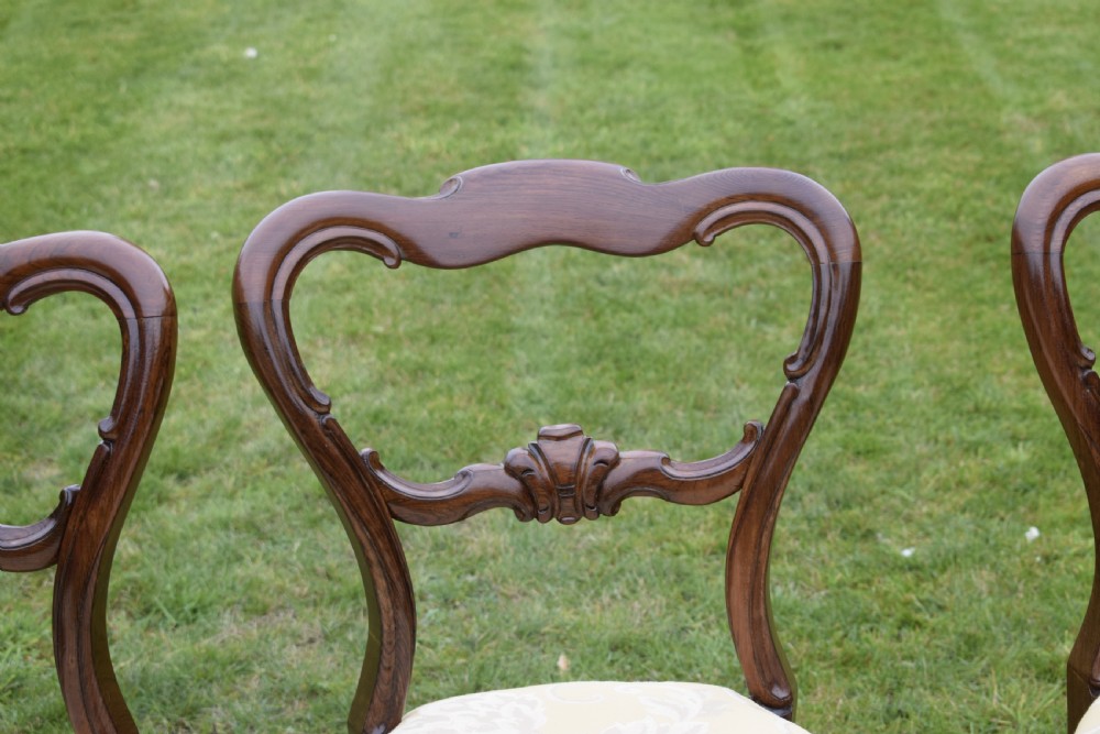Set of 6 Victorian Rosewood Dining Chairs View VI