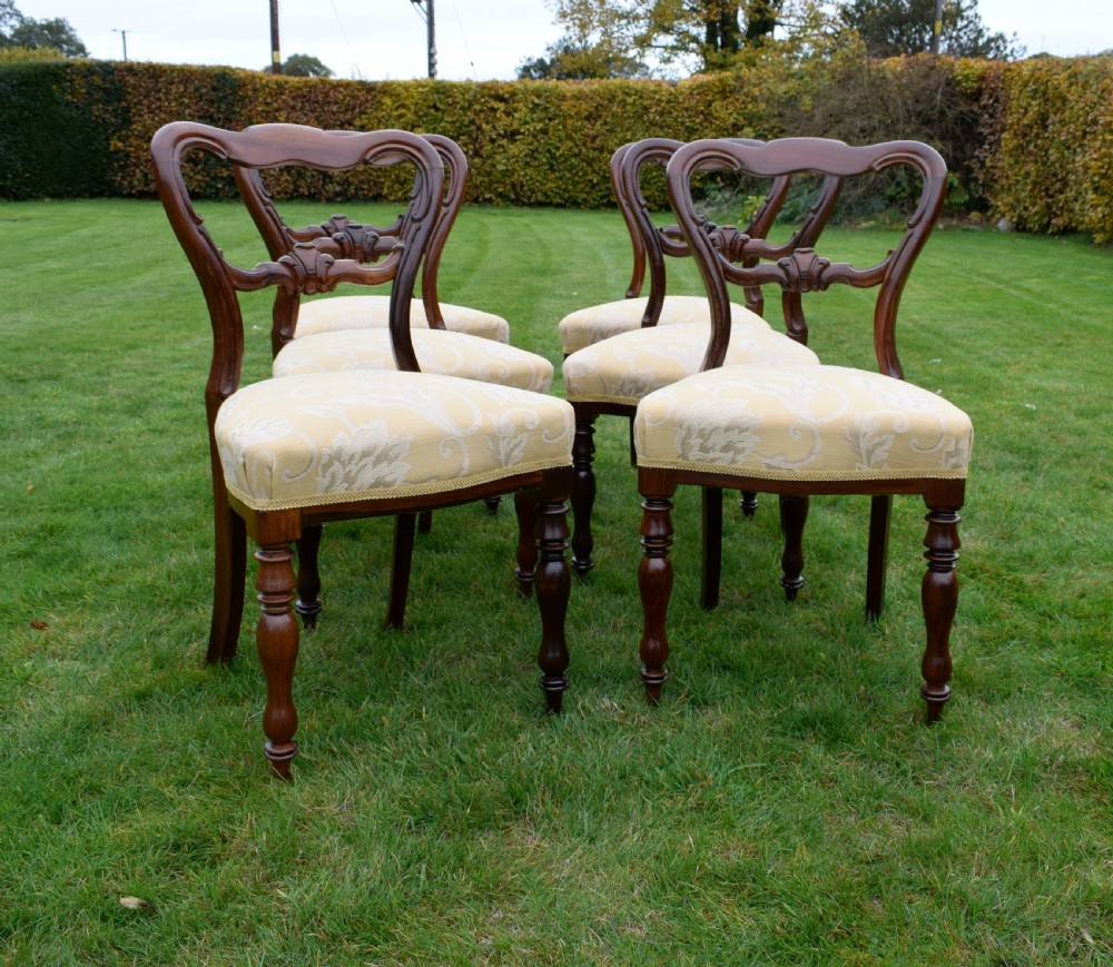 Set of 6 Victorian Rosewood Dining Chairs View VIII